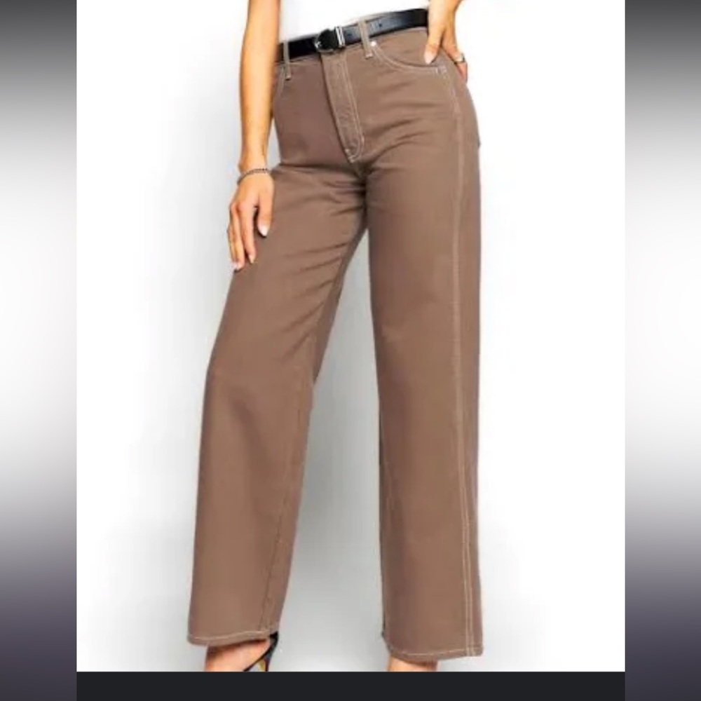 Reformation Cowboy Hide Brown High Waisted Jean